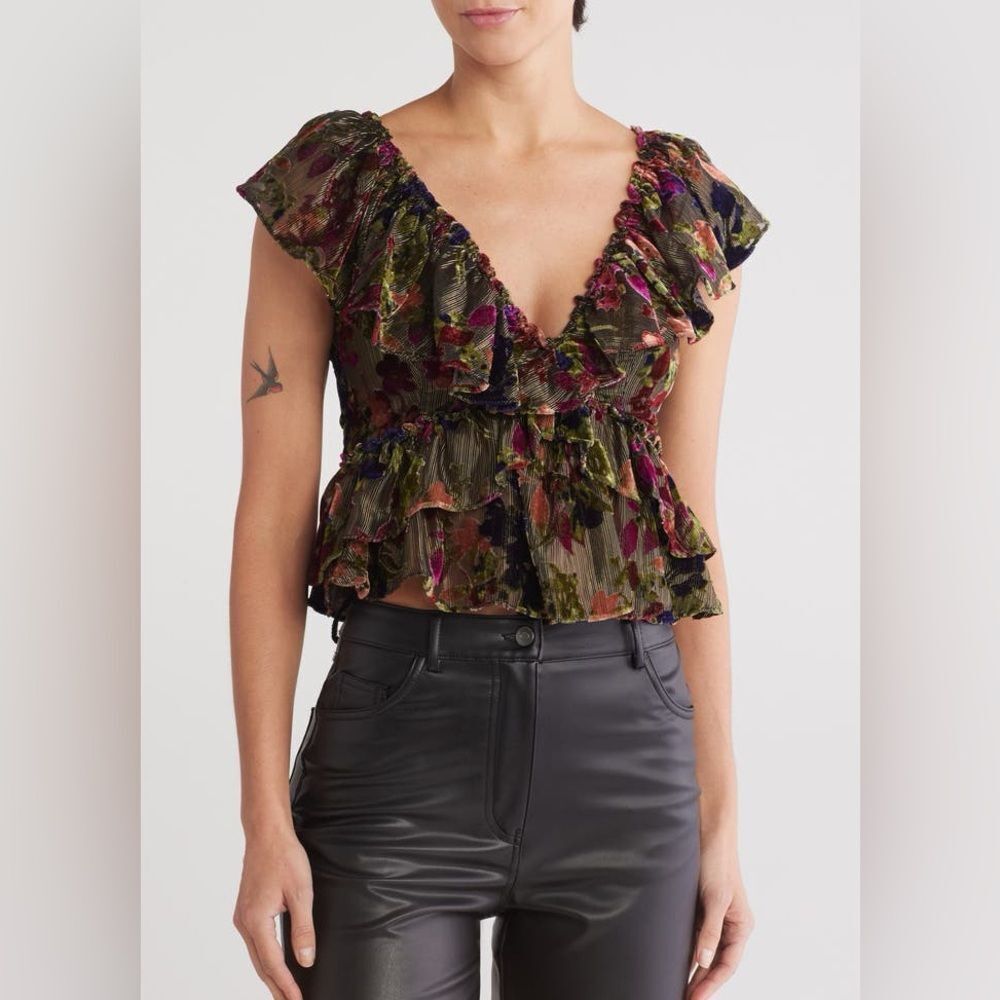 NWT Parker peplum V-Neck Top size 10